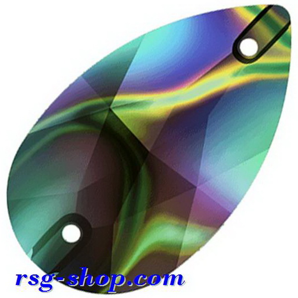 6 x Swarovski Sew-On 3230 MM 28,0x17,0 Crystal Rainbow Dark Flat Back
