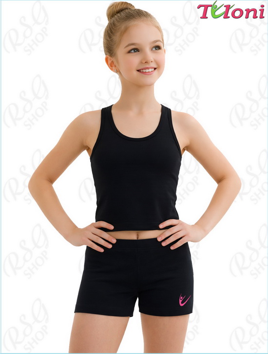 Короткие черные шорты Tuloni — вид спереди