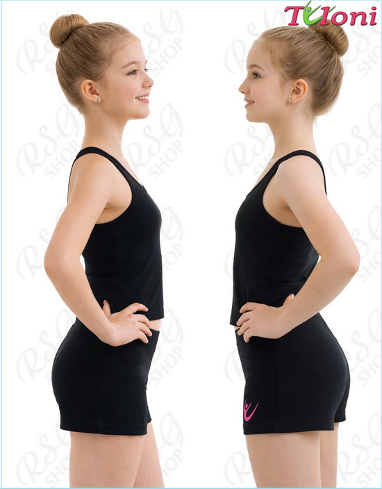 Короткие черные шорты Tuloni — вид сбоку