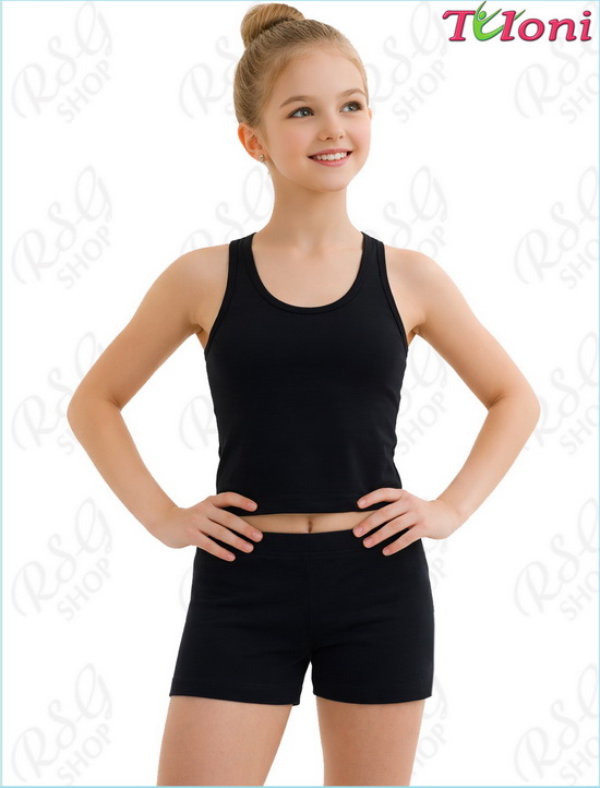 Kurze schwarze Shorts Tuloni — Vorderansicht