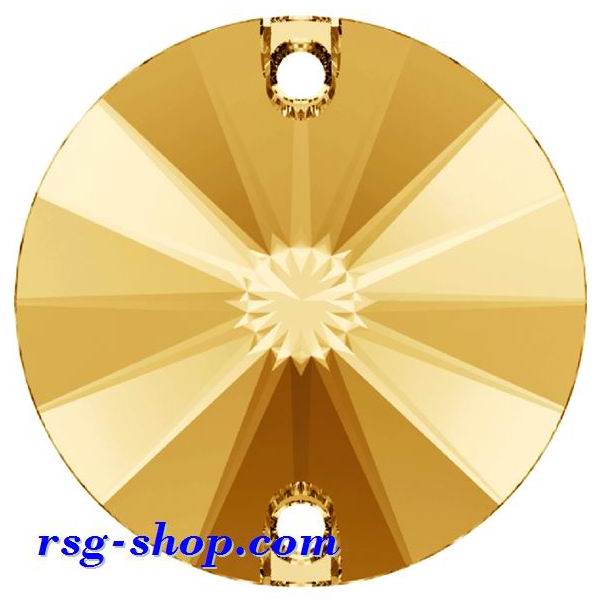 12 x Swarovski Sew-On 3200 MM 10 Golden Shadow Flat Back Rivoli