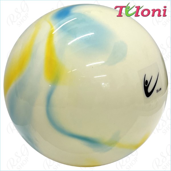 Ball 16 cm Metallic-Multicolor col. White-Blue-Yellow Art. T0100