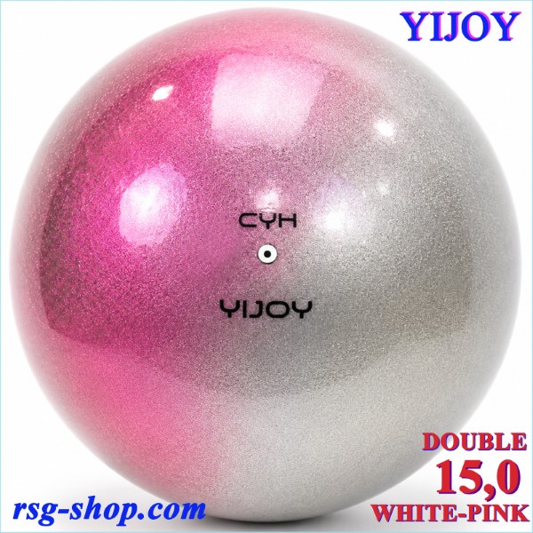 Мяч Yijoy Junior mod. Double 15,0cm col. White-Pink