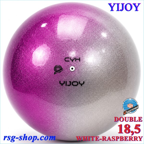 Мяч Yijoy mod. Double 18,5cm FIG col. White-Raspberry