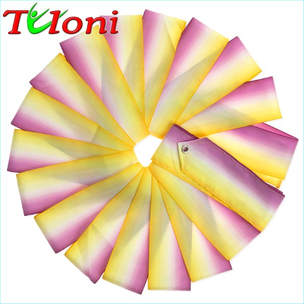Three-color Ribbon Tuloni 6m col. Yellow-White-Fuchsia Art. T0952