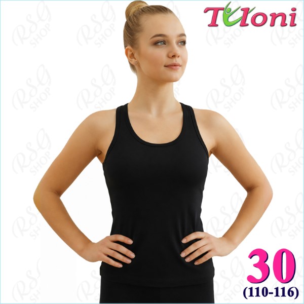 Майка-борцовка Tuloni mod. TL13 Logo s. 30 (110-116) Black TL13LP-B30