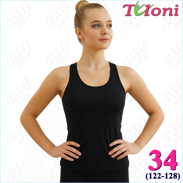 Racerback-Top Tuloni mod. TL13 Logo Gr. 34 (122-128) Black TL13LP-B34