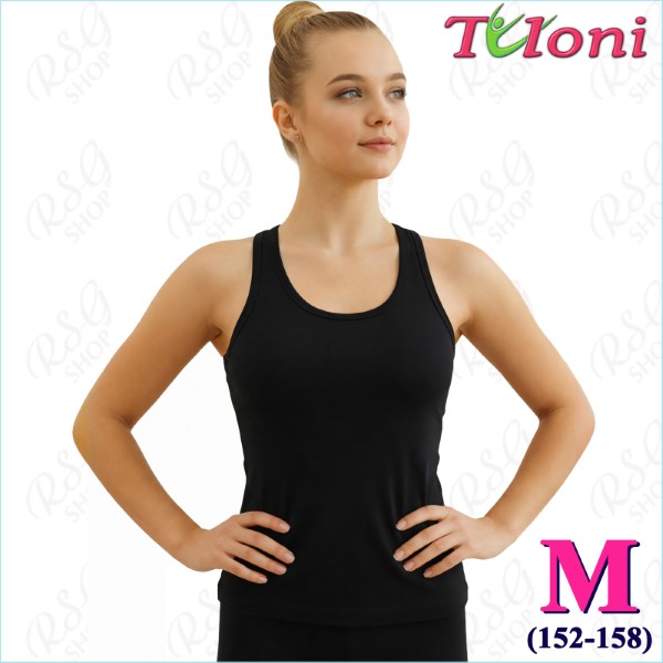 Racerback-Top Tuloni mod. TL13 Logo Gr. M (152-158) Black TL13LP-BM