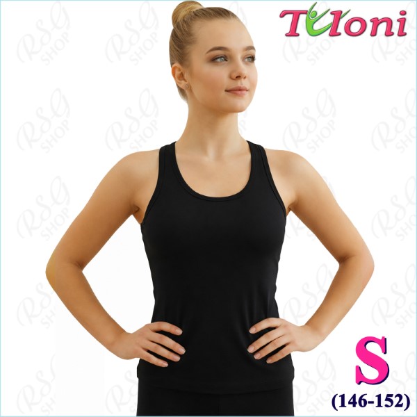 Майка-борцовка Tuloni mod. TL13 Logo s. S (146-152) Black TL13LP-BS