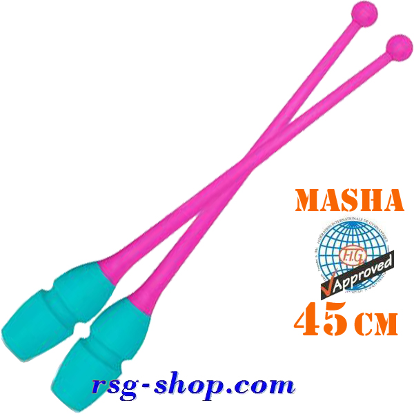 Булавы Pastorelli 45 cm mod. Masha col. Fluo Pink-Tiffany FIG Art 02627