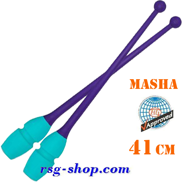 Bicolor PASTORELLI "MASHA" Rhythmic Gymnastics connectable clubs 40.5 cm 