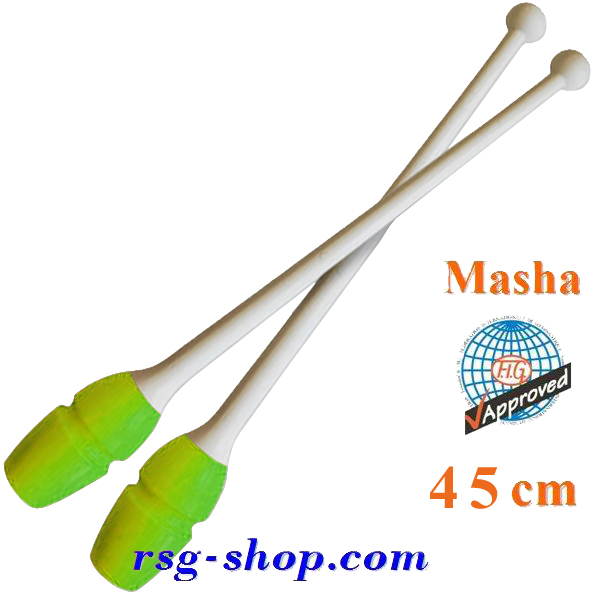 Булавы Pastorelli 45 cm mod. Masha col. Bianco-Lime FIG Art 04891