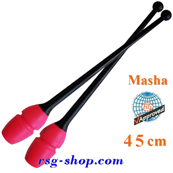 Булавы Pastorelli 45 cm mod. Masha col. Nero-Coral FIG Art 04892