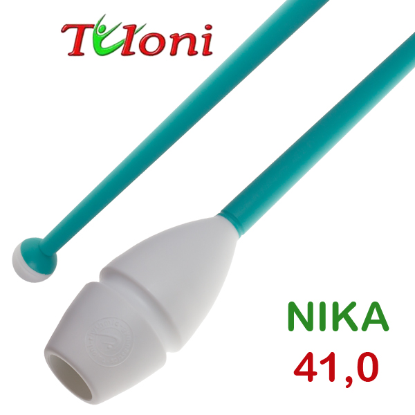 Einsteckbare Keulen 41cm mod. Nika bi-col. White x Turquoise Art. T0238