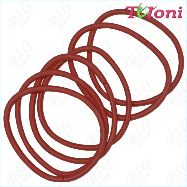 6 x Haargummis Tuloni 3mm * 5cm col. Maroon Art. EHT-001-01-6