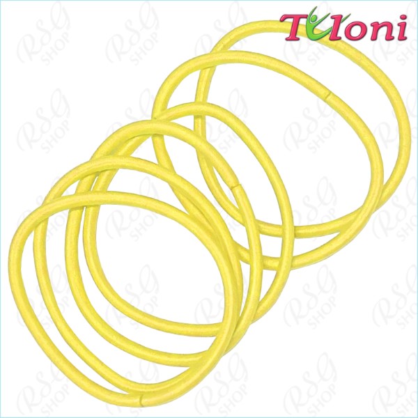 6 x Haargummis Tuloni 3mm * 5cm col. Yellow Art. EHT-001-14-6