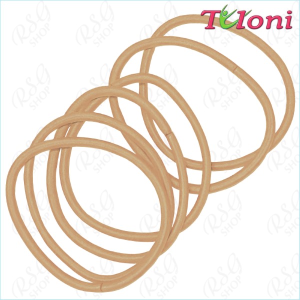 6 x Haargummis Tuloni 3mm * 5cm col. Blonde Art. EHT-001-15-6