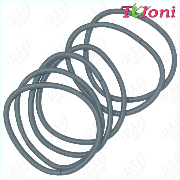 6 x Haargummis Tuloni 3mm * 5cm col. Dark Grey Art. EHT-001-26-6