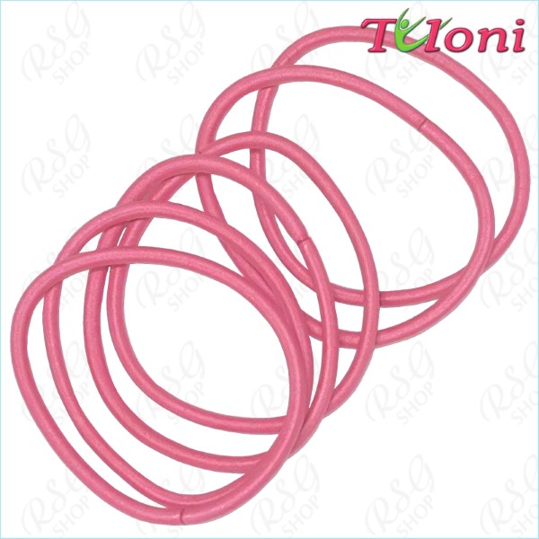 6 x Haargummis Tuloni 3mm * 5cm col. Pink Art. EHT-001-32-6