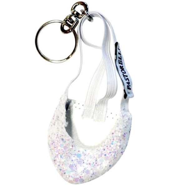 Fob for keys Pastorelli Half Shoe Glitter Bianco Art. 01140