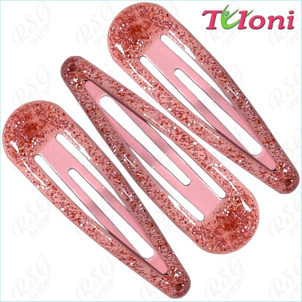 3 x Hair Clips Tuloni 5cm Glitter col. Orange Art. HBA202005-15-3