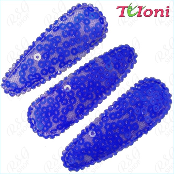 3 x Заколки для волос Tuloni 5cm Sequins col. Blue HBA202007-06-3