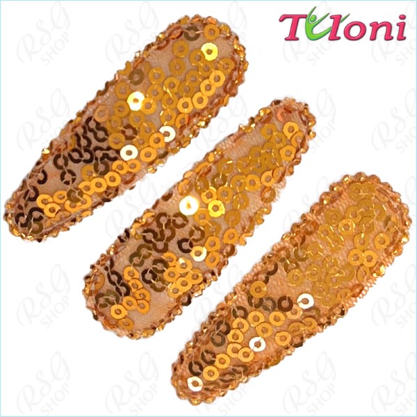 3 x Haarspangen Tuloni 5cm Sequins col. Orange Art. HBA202007-09-3