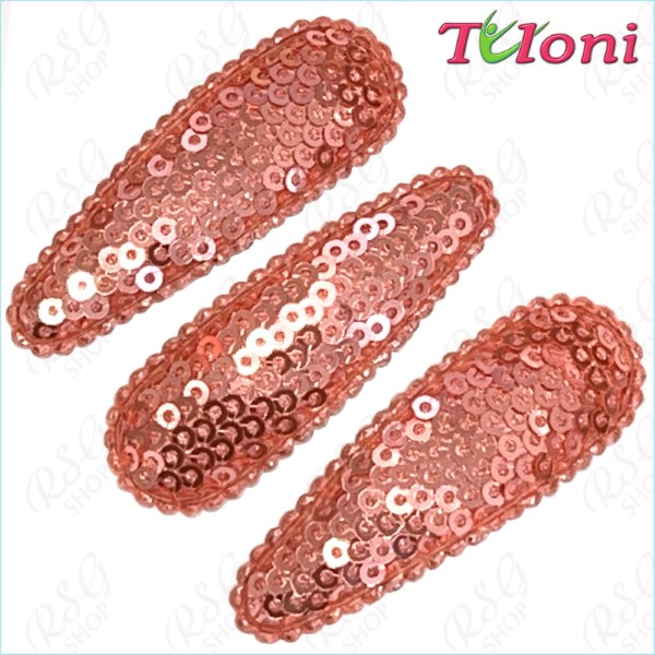 3 x Hair Clips Tuloni 5cm Sequins col. Pink HBA202007-N27-3