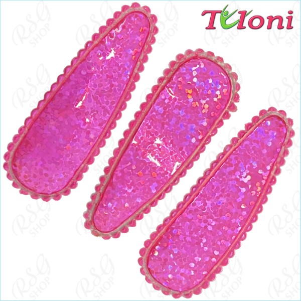 3 x Haarspangen Tuloni 5cm col. Neon Pink HBA202008-11-3