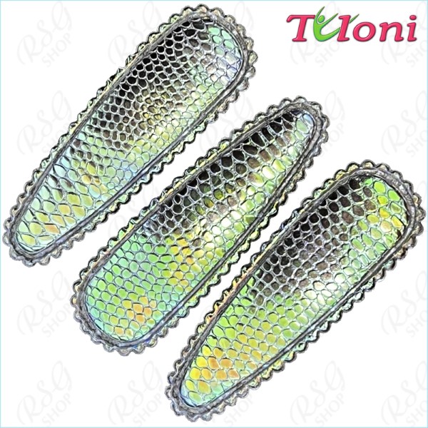 3 x Hair Clips Tuloni 5cm col. Hematite HBA202008-13-3