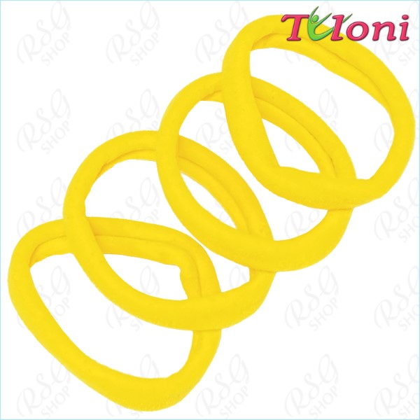 4 x Hair elastic bands Tuloni 5cm col. Yellow Art. HBC202012-03-4