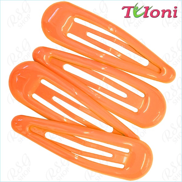 4 x Haarspangen Tuloni 5cm one-col. Light Orange Art. HC001-06-4