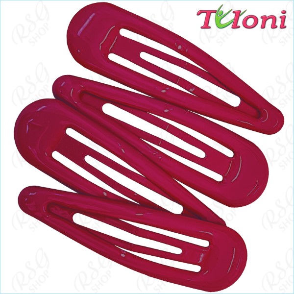 4 x Hair Clips Tuloni 5cm one-col. Cherry Art. HC001-10-4