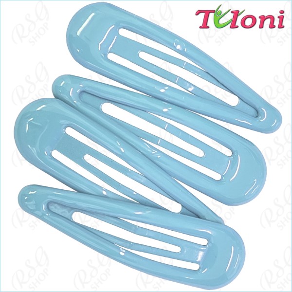 4 x Hair Clips Tuloni 5cm one-col. Light Blue Art. HC001-63-4