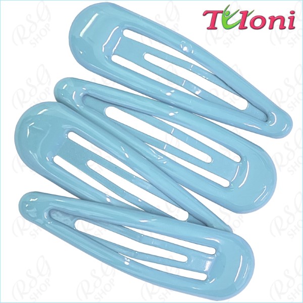 4 x Haarspangen Tuloni 5cm one-col. Light Blue Art. HC001-63-4