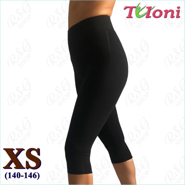 Capri Leggings 3/4 Tuloni mod. LD02 Gr. XS (140-146) Black LD02C-BXS