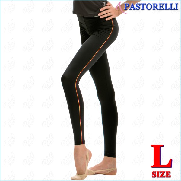 Leggings Pastorelli Mikrofibra Gr. L (158-164) Black-Orange 04513