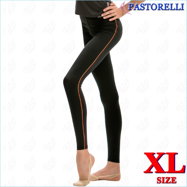 Leggings Pastorelli Mikrofibra Gr. XL (164-170) Black-Orange 04514