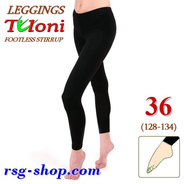 Footless Leggings Tuloni LD-01 s 36 (128-134) col Black LD01C-B36