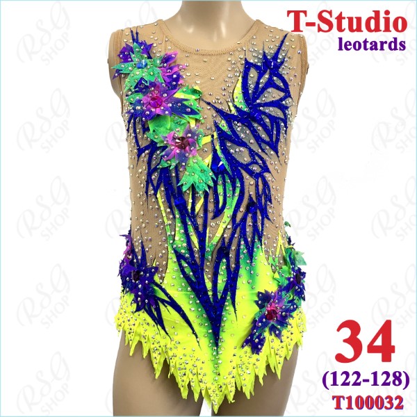 RG Leotard T-Studio s. 34 (122-128) col. Blue-Yellow Art. T100032-34