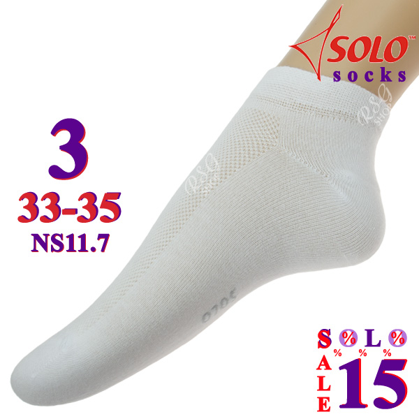3 x Paar Socken Solo NS11 col. White s. 3 (33-35) Art. NS11.7-3
