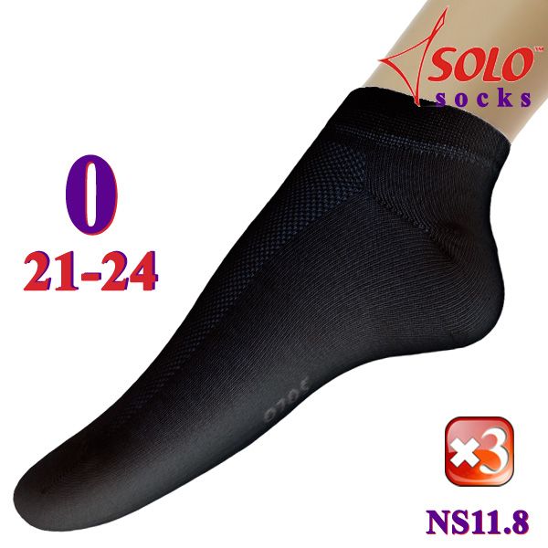 3 x Pairs Socks Solo NS11 col. Black s. 0 (21-24) Art. NS11.8-0