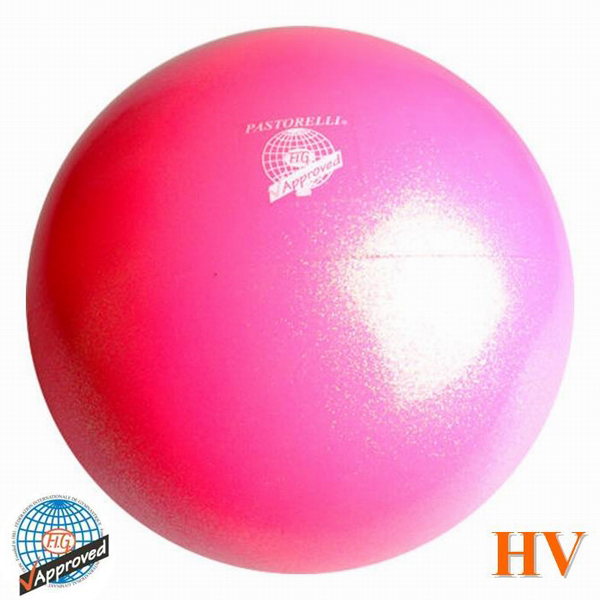 Мяч Pastorelli Glitter Rosa Fluo HV 18 cm FIG Art. 00040