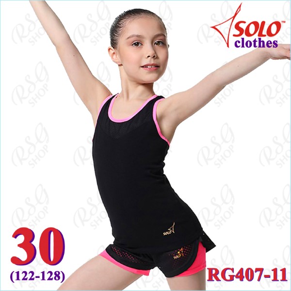 Top Solo Gr. 30 (122-128) col. Black - Neon Pink RG407-11-30