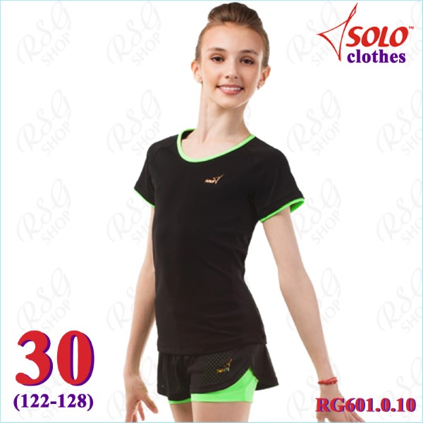 T-Shirt Solo Gr. 30 (122-128) col. Black-Neon Green Art. RG601.0.10-30