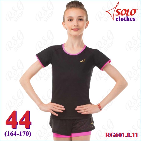 T-Shirt Solo Gr. 44 (164-170) col. Black-Neon Pink Art. RG601.0.11-44