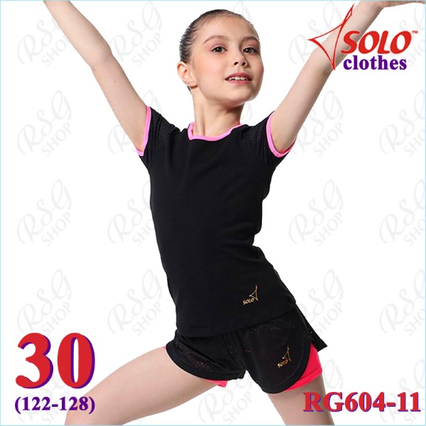 T-Shirt Solo Gr. 30 (122-128) col. Black-Neon Pink Art. RG604-11-30