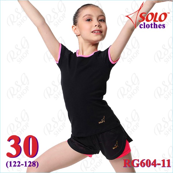 T-Shirt Solo s. 30 (122-128) col. Black-Neon Pink Art. RG604-11-30