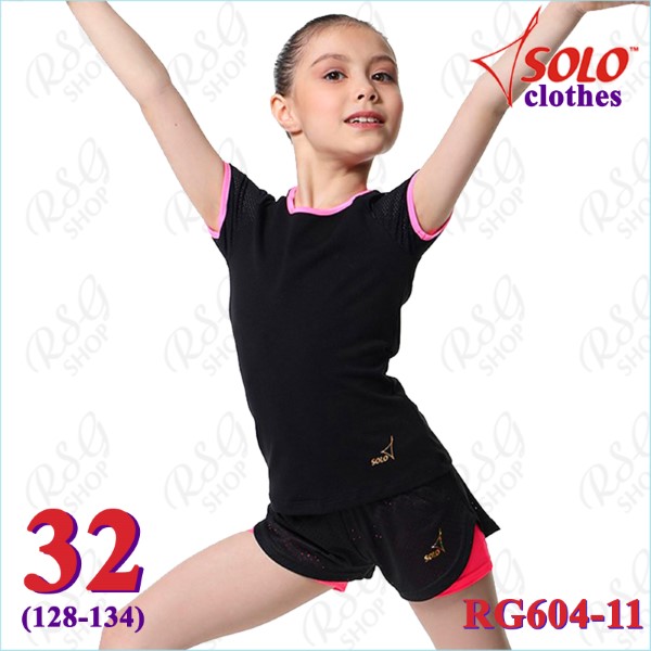 T-Shirt Solo Gr. 32 (128-134) col. Black-Neon Pink Art. RG604-11-32