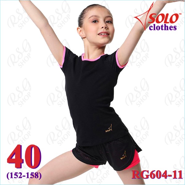 T-Shirt Solo Gr. 40 (152-158) col. Black-Neon Pink Art. RG604-11-40